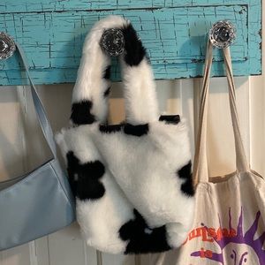 furry flower tote